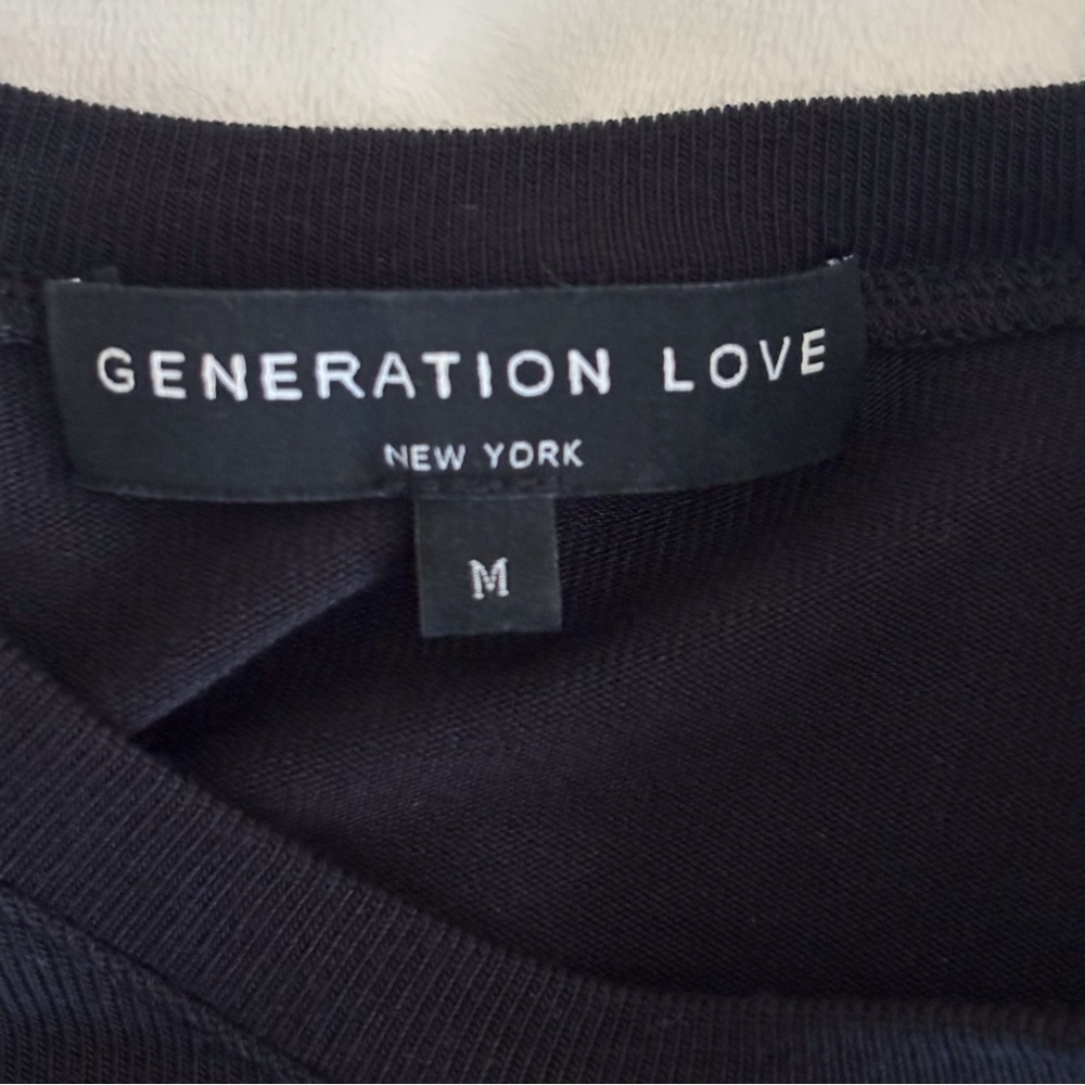 Generation Love Quinn Rhinestone Sheer Puff Sleeve Top Medium Black - Picture 7 of 9